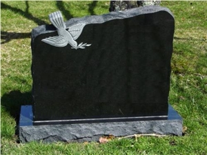 Shanxi Black Granite Headstone, Cross Tombstone