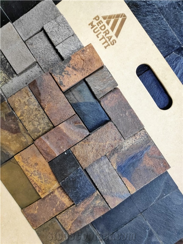 Black and Rust Colored Slate Tiles