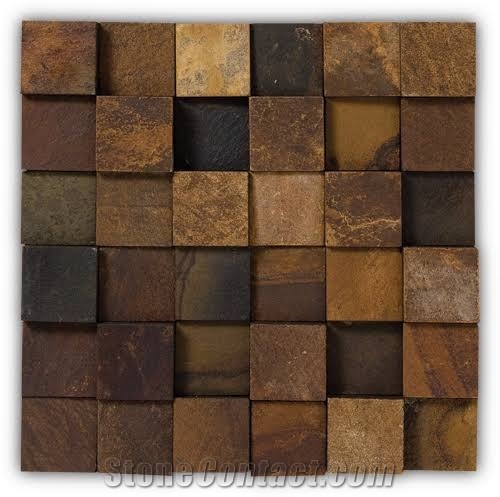 Black and Rust Colored Slate Tiles