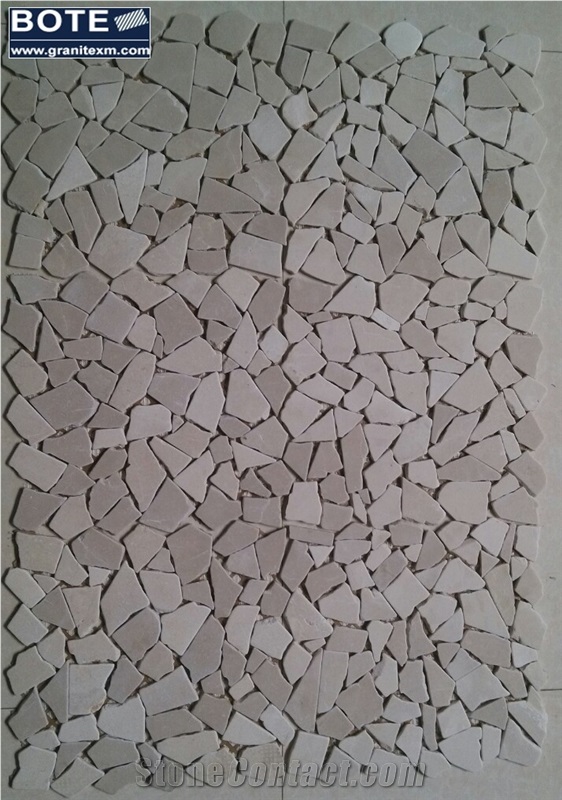 Beige Marble Mosaics Floor/Wall/Backsplash Tumbled