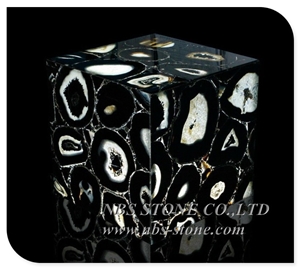 Black Agate Gemstone Luxury Black Decoration Wall