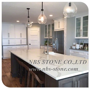 Precut Kitchen Quartz Marble Looks Countertop Bench