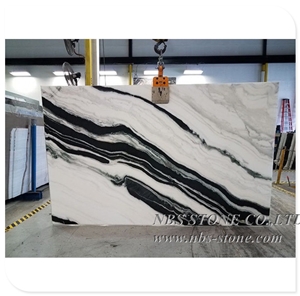 White Marble Black Vein Panda White Marble Slab