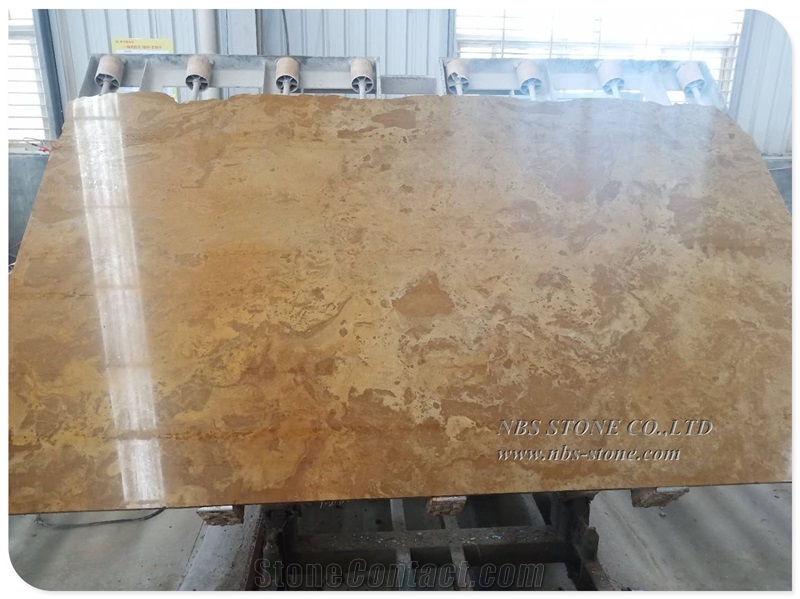 Yellow Marble Golden Natural Marble Slab Flooring