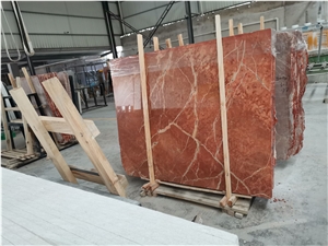 Rojo Alicante Marble Slab Polished Wall Tile, Rosso Red Spain Marble