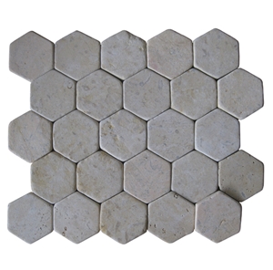 Mosaic Hexagon White Stone Mosaic