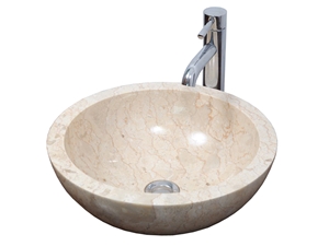Sink Bowl Full Polish - Cream Marble