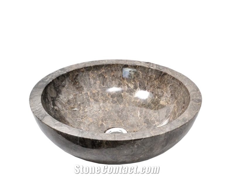 Sink Bowl Full Polish with Grey Marble