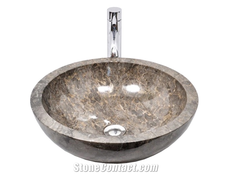 Sink Bowl Full Polish with Grey Marble