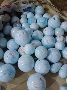 Blue Calcite Aragonite Spheres