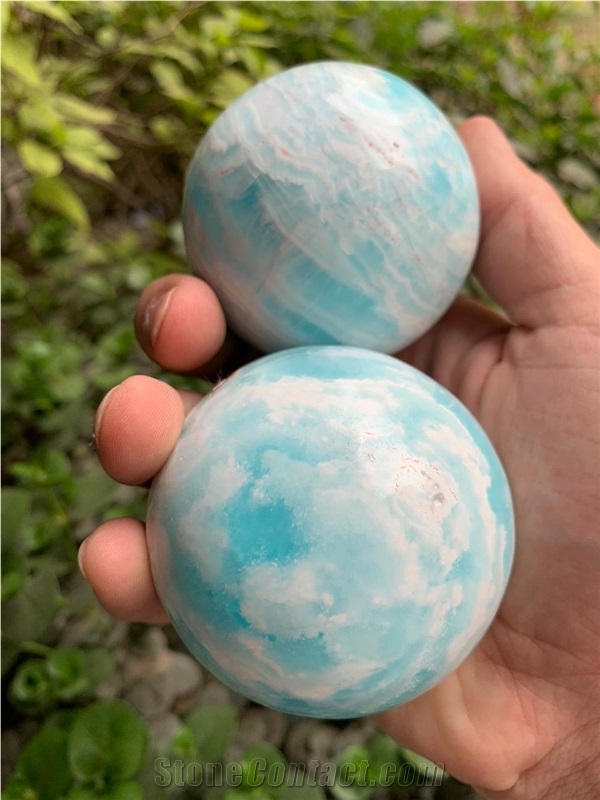Blue Calcite Aragonite Spheres