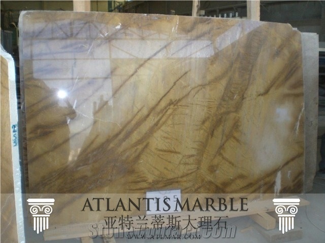 Turkish Marble Cut Size Slab Export Golden Venus