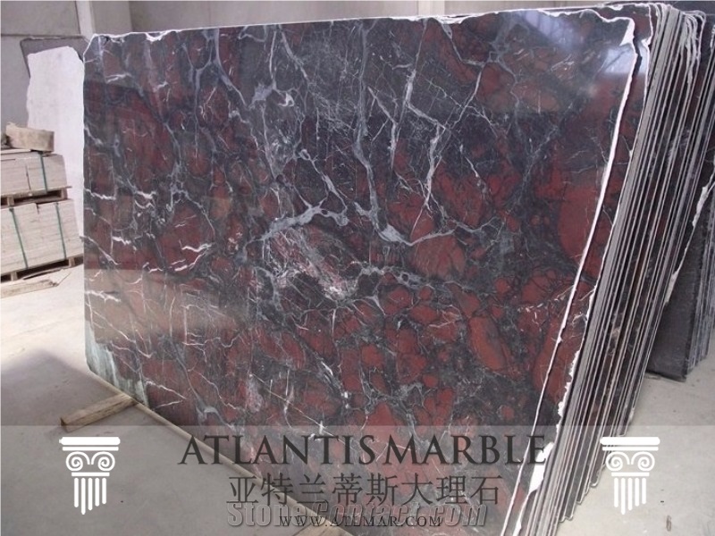 Turkish Marble Cut to Size Slab Export Night Rose