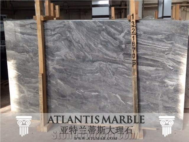 Turkish Marble Cut to Size Slab Export Wooden Grey