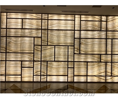 Wood White Onyx Translucent Lightweight Wall Panel