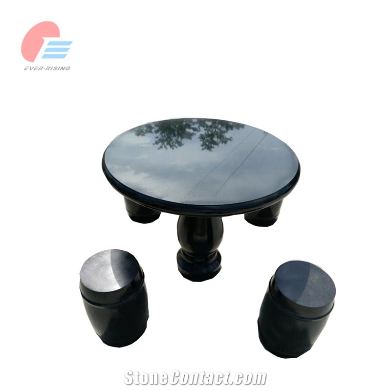 Black Natural Stone Granite Table Set