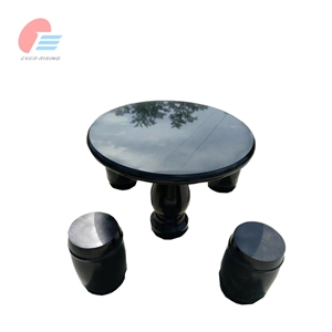 Black Natural Stone Granite Table Set