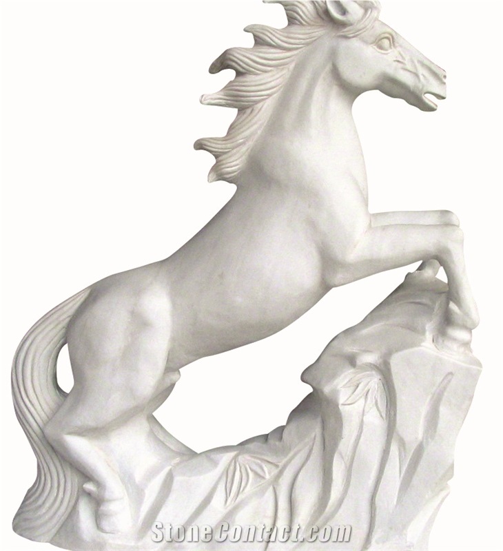 China White Marble Horse Carving Staues