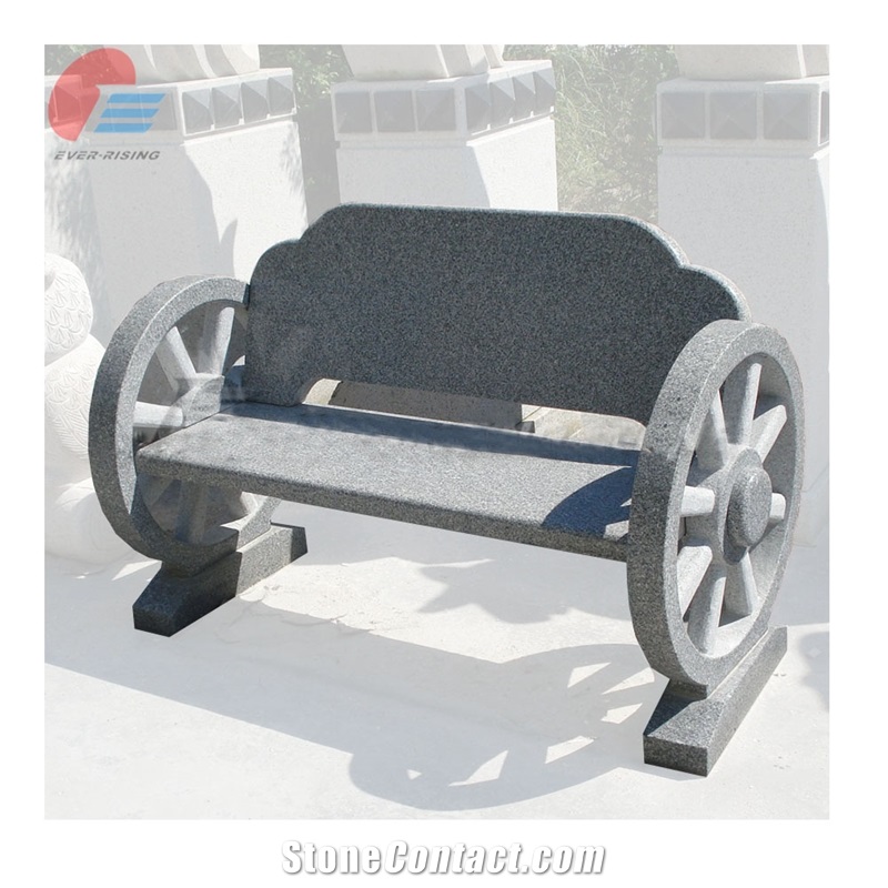 Grey Garden Bench with Wheels for Landscape
