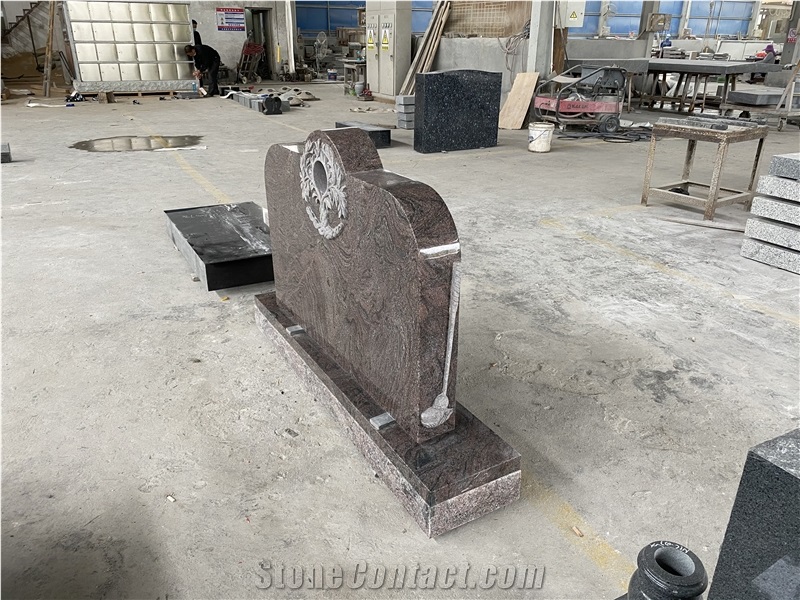 Paradiso Granite Custom Monument with Carving