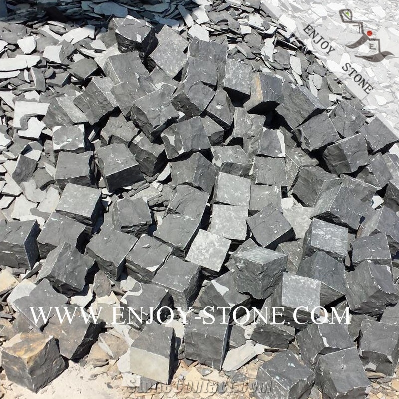 Natural Split Zhangpu Black Basalt Cobblestone