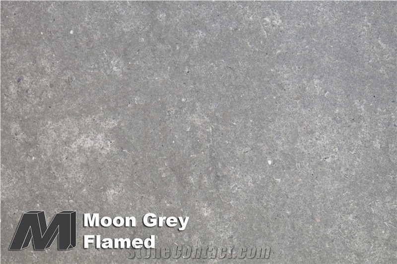 Moon Grey Limestone Flamed Tiles & Slabs