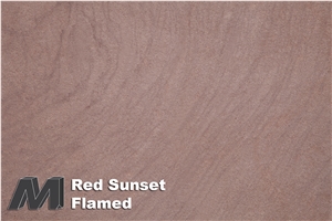 Red Sunset Sandstone Flamed Tiles & Slabs