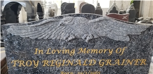 Blue Pearl Eagle Headstone Monument Tombstone