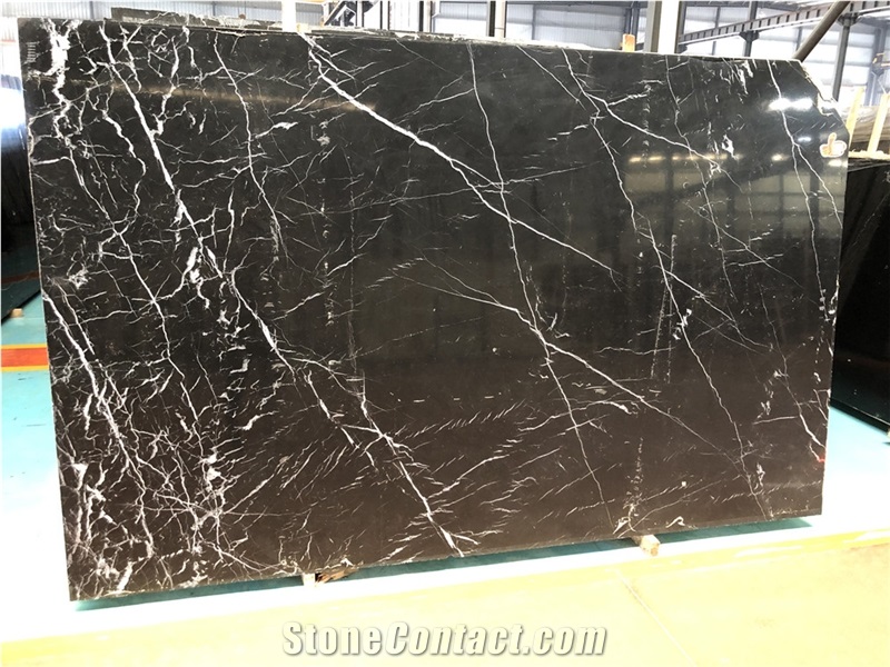 Black Nero Marquina Oriental Marble Slabs For Wall Tiles