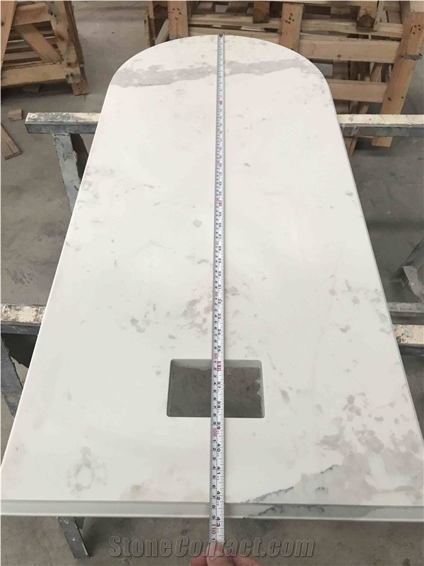 China White Calacatta Marble Interior Desk Tops