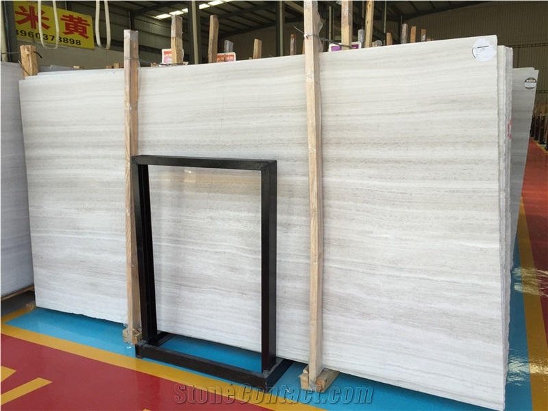 China White Wood Vein Marble Slab for Wall Tiles
