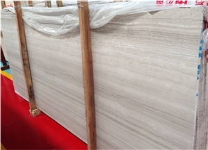 China White Wood Vein Marble Slab for Wall Tiles