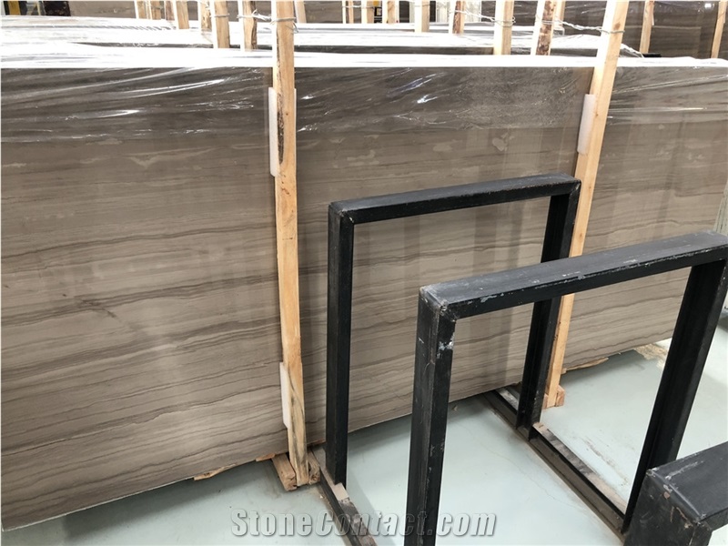 Chinese Athens Wood Grey Marble Slab for Flooring