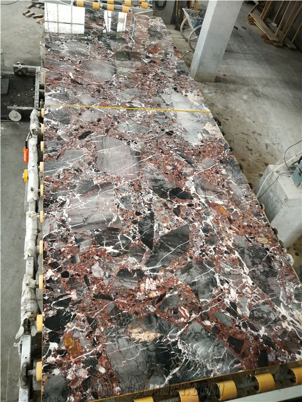 Chocolate Brown Marble Bookmatch Slab Wall Floor