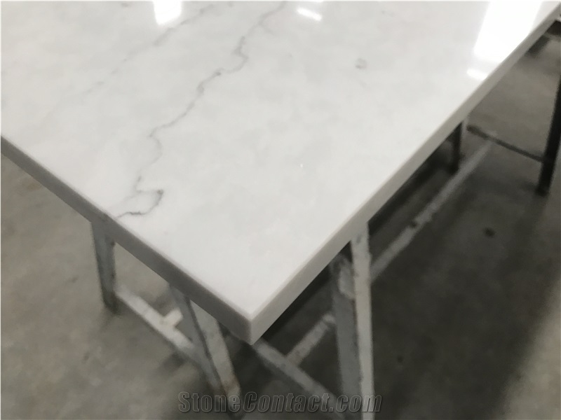 Matched Zodiaq White Quartz Stone Dresser Desk Top