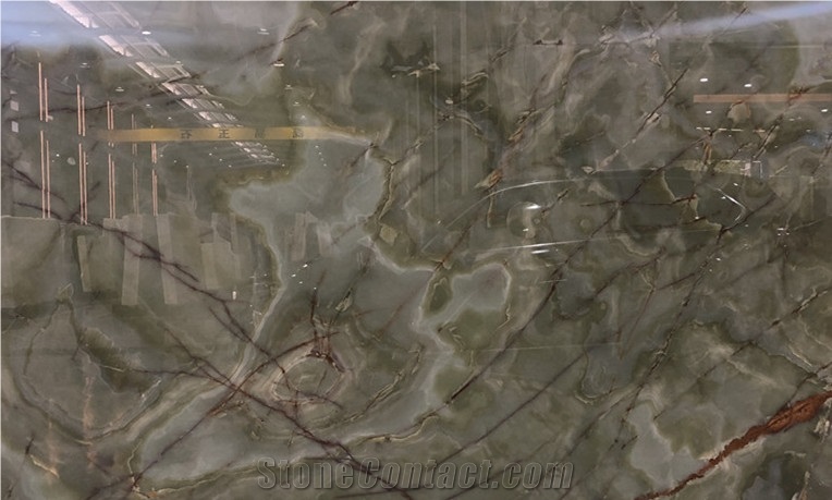 Onyx Green Slabs Tiles for Interior Wall Cladding