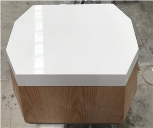 Pure White Quartz Hotel Furniture Cabinet Tops