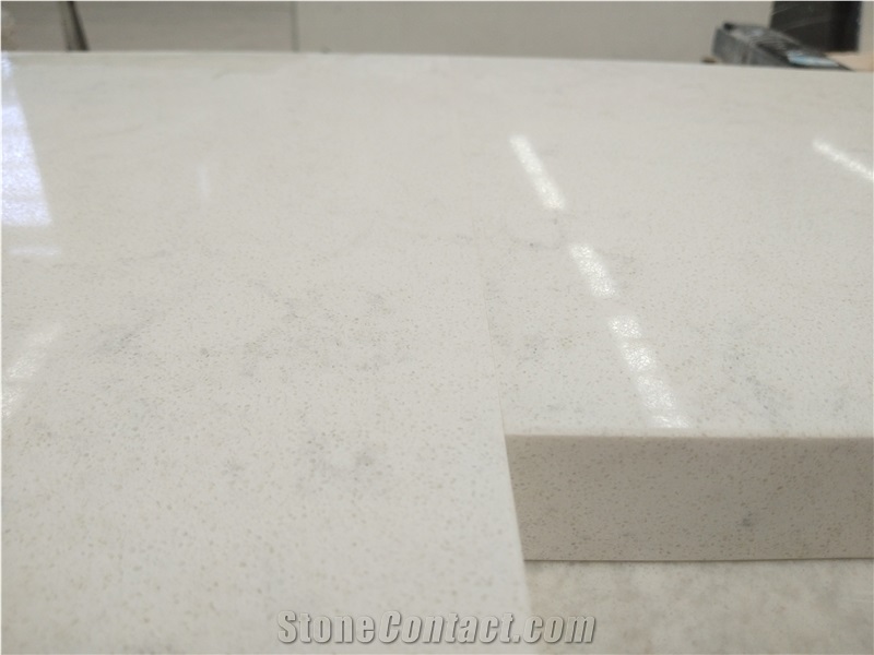 White Quartz Stone Prefab Bathroom Vanity Tops