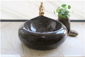 Mousse Marble Washbasin,Brown Gold Marble Sinks