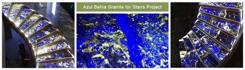 Azul Bahia Blue Quartzite Polished Stairs & Steps