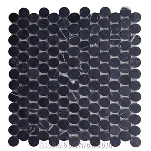 Black Nero Marquina Marble Polished Mosaic Tiles