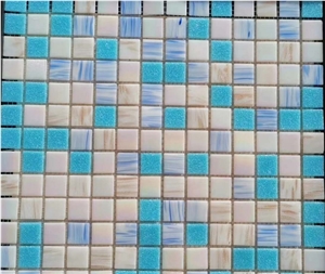 Blue Glass Mosaic Tiles Laminated Pool Patterns