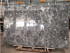 Chinese Romantic Grey Silver Marble Slab Tile Wall