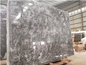 Chinese Romantic Grey Silver Marble Slab Tile Wall