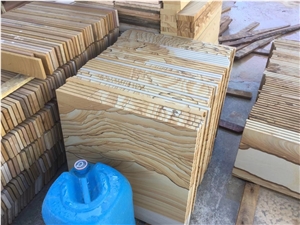 Chinese Yellow Sandstone Landscape Veins Pavings