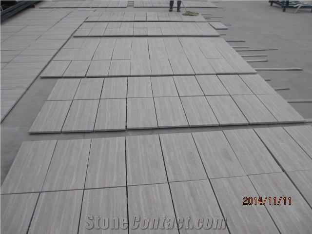 Guizhou White Wood Grain Marble Polished Slabs