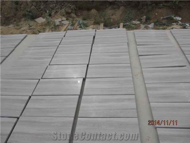 Guizhou White Wood Grain Marble Polished Slabs