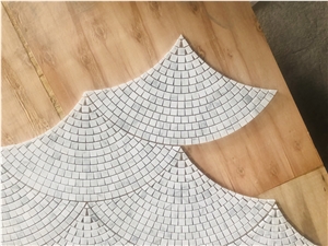 Hexagon Composited White Marble Mosaics Laminated