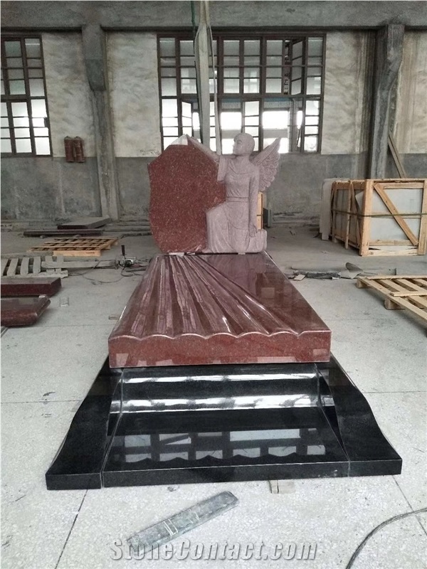 India Imperial Red Granite Monument Tombstone Head
