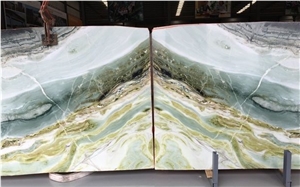 New Polished Dreaming Green Marble Tiles/Slabs